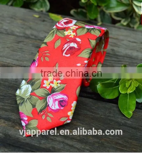 Wholesale Fashion Slim Floral Cotton Tie