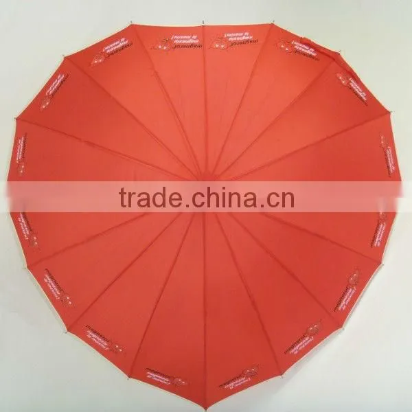 Novelty Red Heart Shape Umbrella