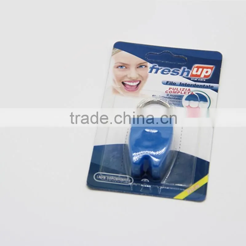 15m mint flavor tooth shape dental floss with FDA certificate