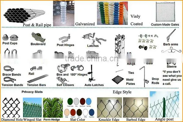High quality galvanized chain link gate design and chain link fence closer
