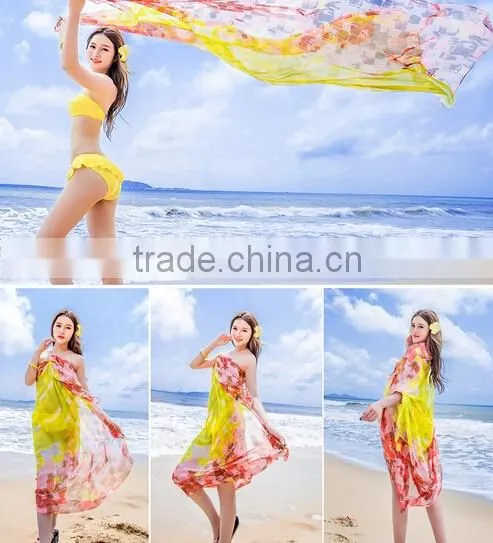 Sexy Women Lady Chiffon Scarves Bikini Swimwear Sun Dress Beach Scarf Veil Wrap