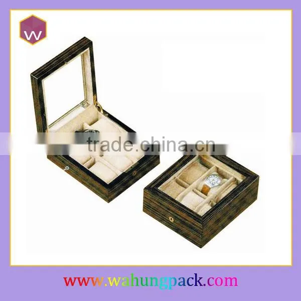 Acrylic Window wooden Box for wrist watch Display