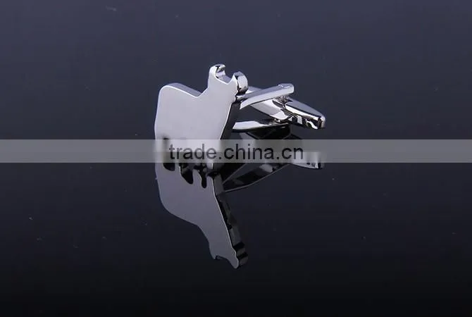 Silver Plated Cow Cufflink Shiny Cufflink