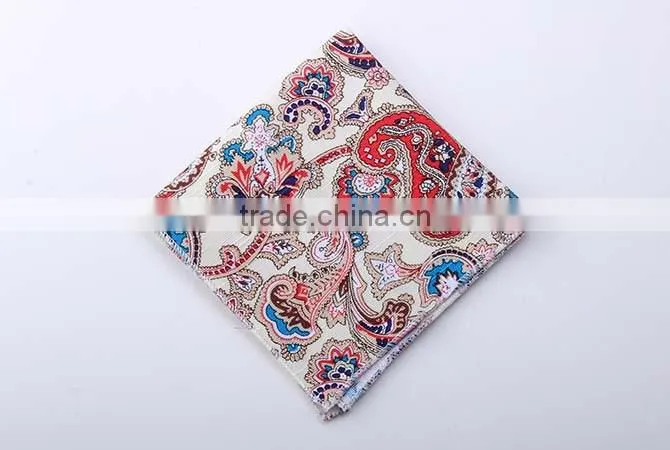 Paisley Pattern Pocket Square,100% Cotton Pocket Square