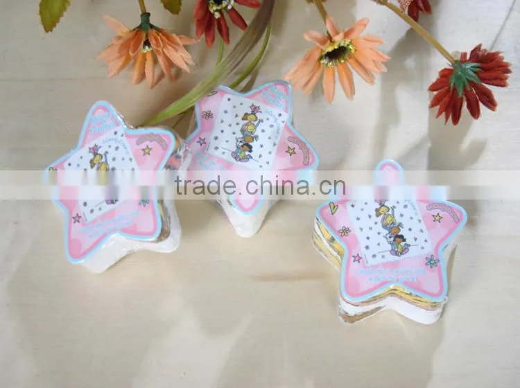 Cotton material romantic heart shape compressed towel screen printed heart compressed towel