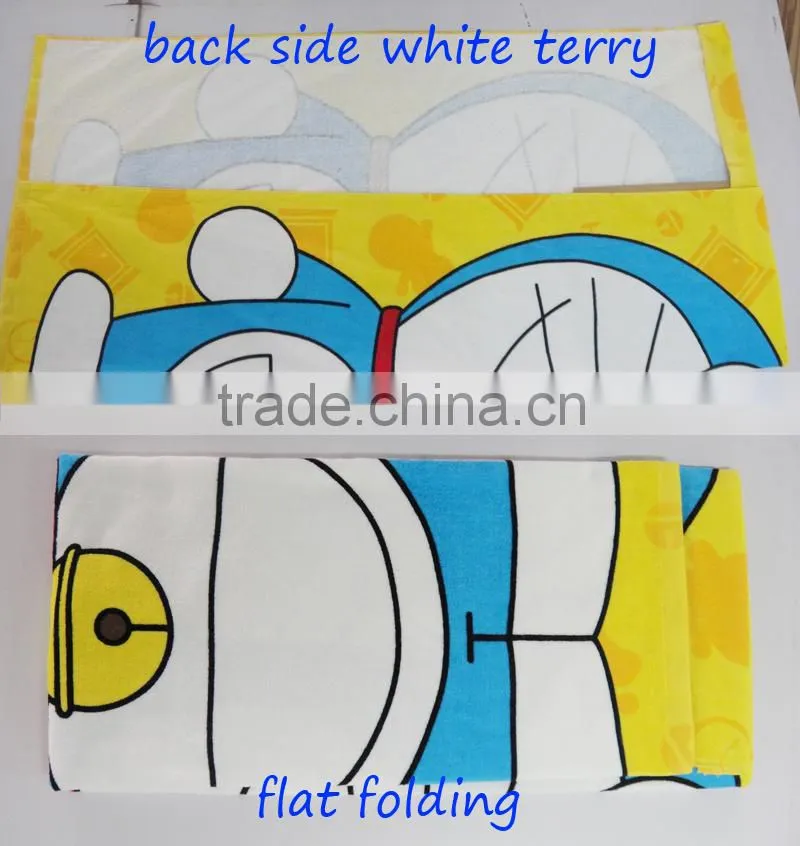 Lovely cartoon image brand printed bath towel/cartoon brand promotional towel