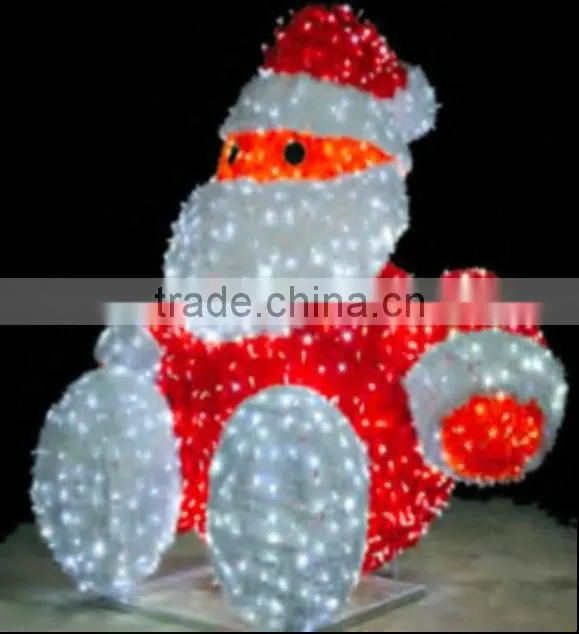 Christmas Decorations Lighted Led Acrylic Light Outdoor Sitting Santa