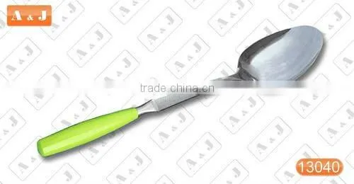 Stainless Steel Slotted Turner with Green Handle