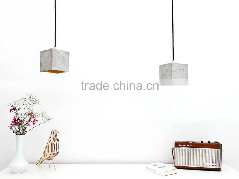 10.7-10 carefully casted square drop hand crafted concrete light pendant lamp every single lamp is truly unique