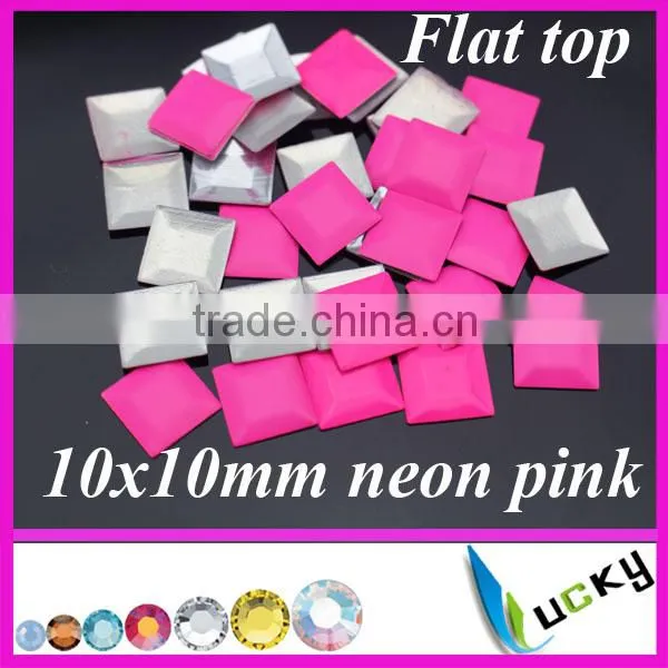 2014 new design hotfix nailheads neon pink color HOT-FIX iron on rhinestuds