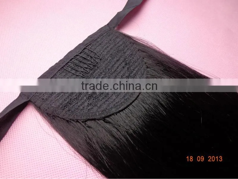 100% human hair ponytail claw clip ponytail human hair extension