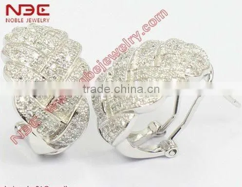 Hot sale cheep 925 silver earrings jewelry,romantic heart design silver jewellery,morden 925 silver cubic zircon earrings