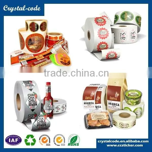 Accept order self adhesive cold food packing label,private food packing label