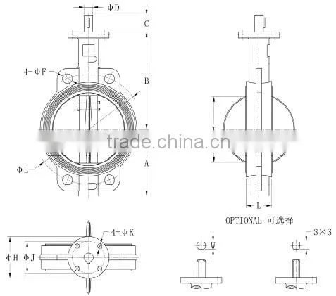 PN16 Wafer type butterfly valves