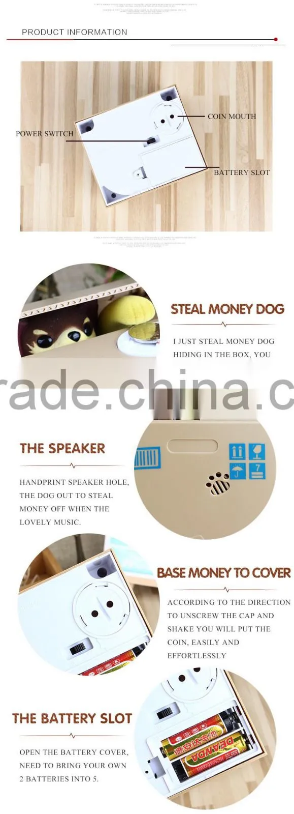 Wholesale gift items plastic money saving box for kids