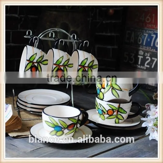 ceramic hand painted coffee mug in painting design