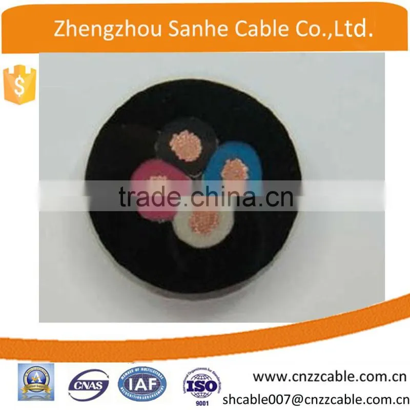 3*6+4mm2 flexible Copper conductor rubber/PVC insulated rubber power cable