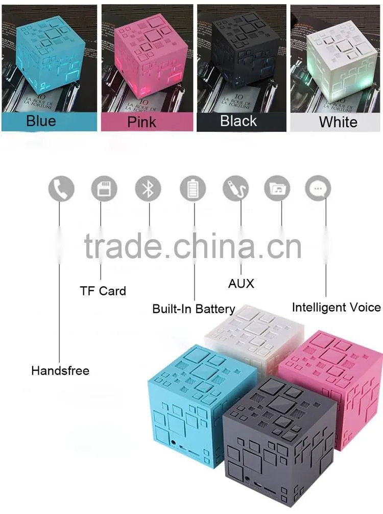 2016 New portable bluetooth speaker stereo muisc mini Bluetooth speaker with LED lights support TF FM