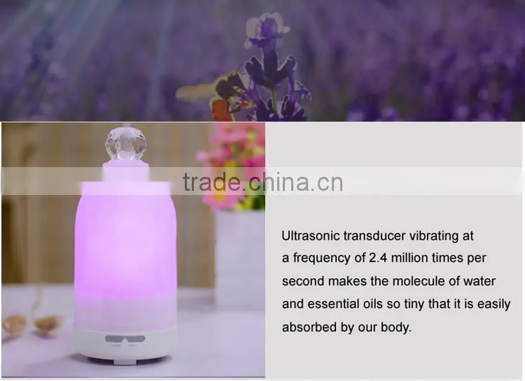 colorful LED light aromatherapy glass diffuser /essential oil portable air humidifier