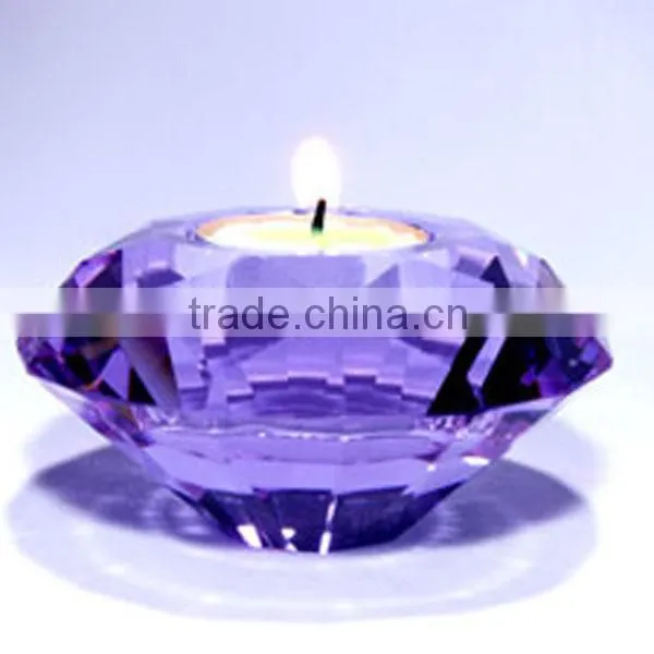 Handmade colored crystal candle holder