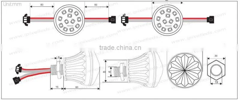new version outdoor use digital 60mm led cabochon pixel light