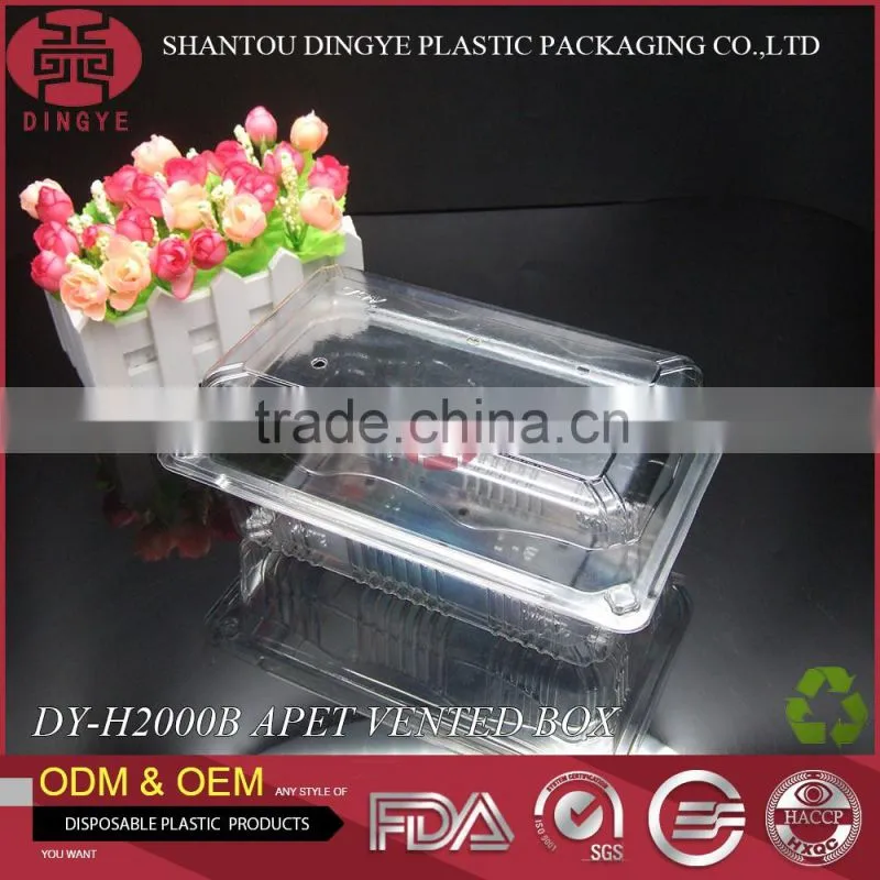 APET Plastic Fruit Box Disposable with Lid Vens DY-H1200 Transparent