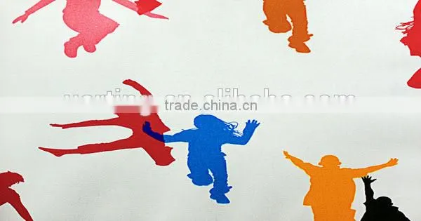 Cartoon style kids washable wallpaper for kids bedroom