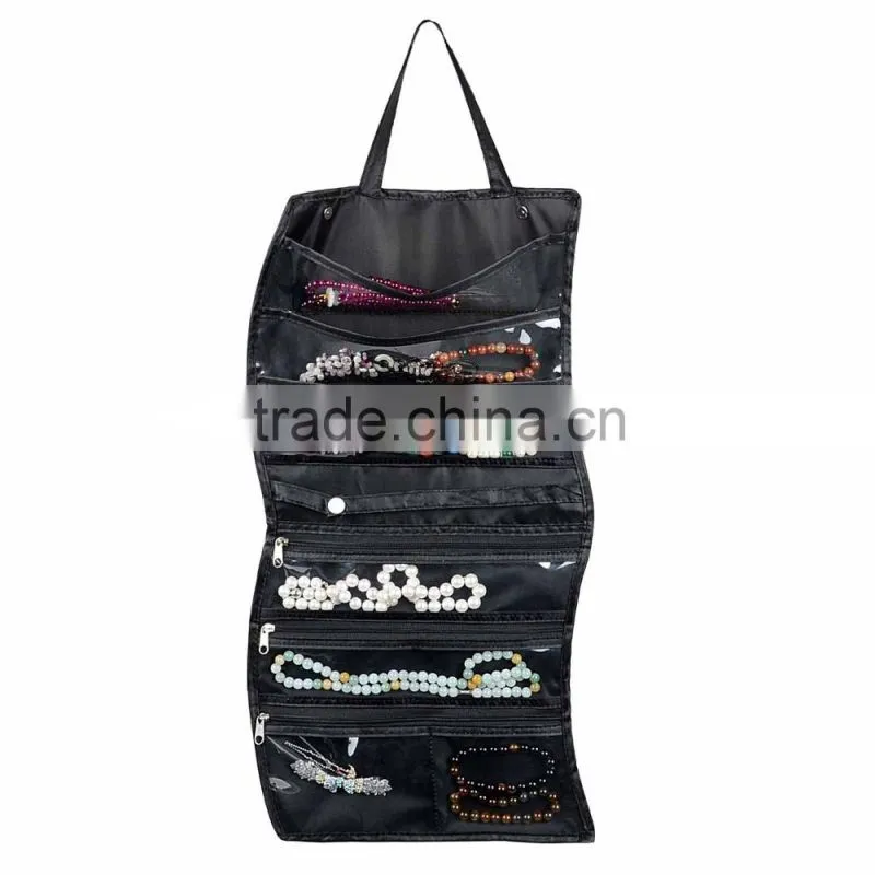 2016 promotional wholesale traving hanging PU luxury Jewelry bag customized
