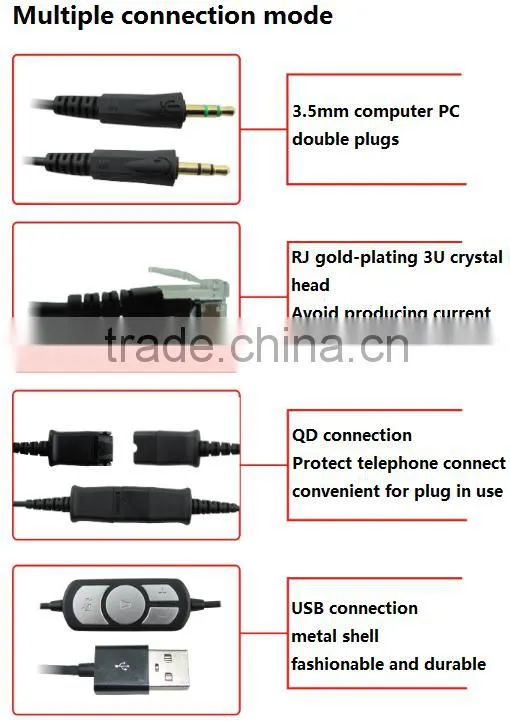 Multiple microphone headset for call center, PC , laptop , headband speakerphone