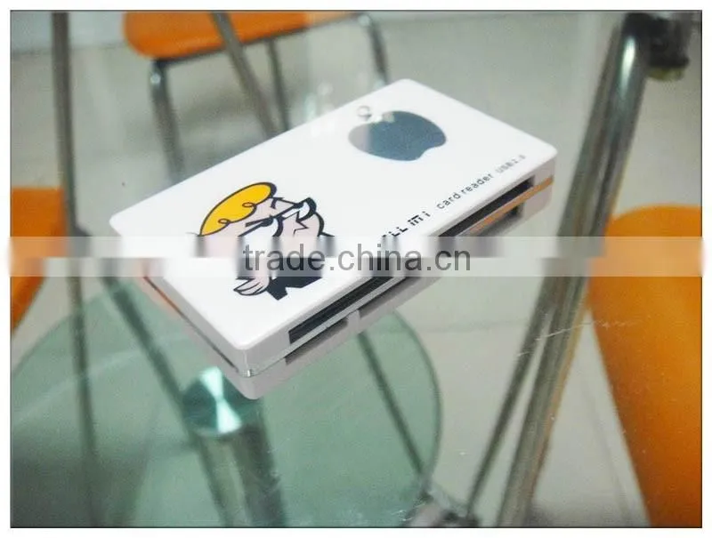 lovely cartoon plastic 6 slots usb samrt sd card reader writer with high speed(OS-CR129)