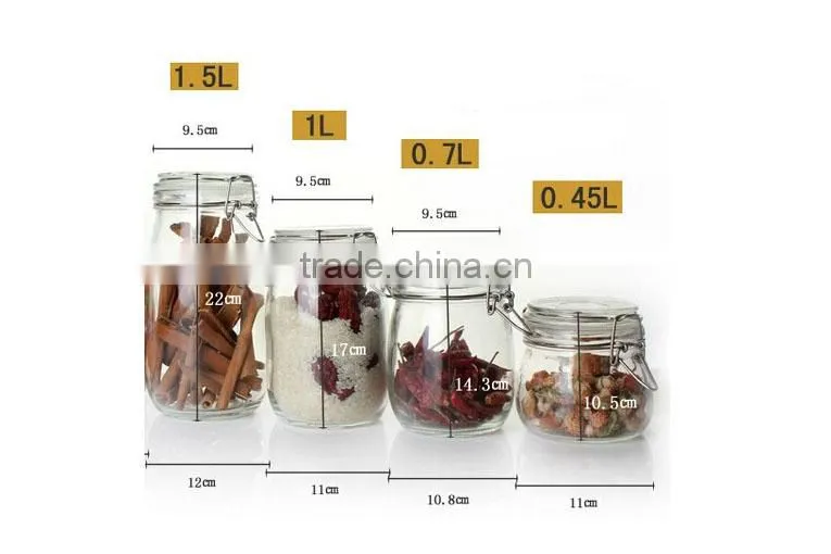 glass sealed jars with locking lid