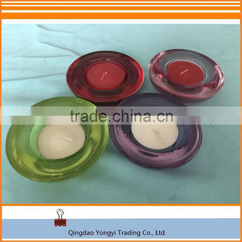 Fresh Green Round Glass Holder With Tealight Candle