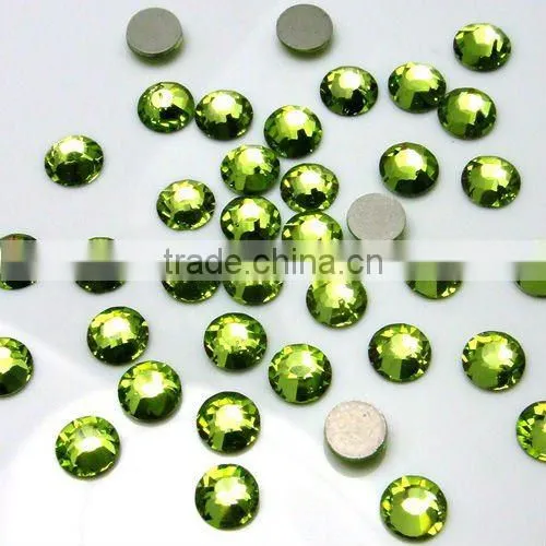 Flat back rhinestones Lt Peridot nail art stone