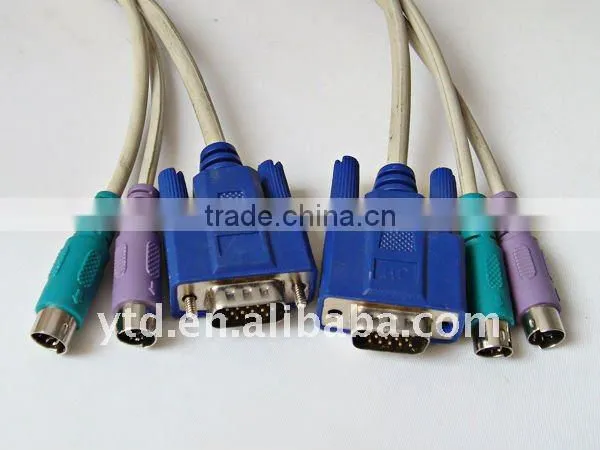 new design 15Pin to 15Pin VGA cable+MD6P support KVM switch