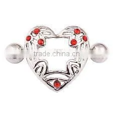 Light Blue Stainless Steel Nipple Ring Piercing Body Jewelry Nipple Piercing Jewelry