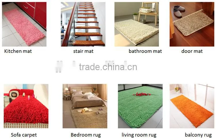 2016 hot sale100% polyester pvc backed bath mat bathroom