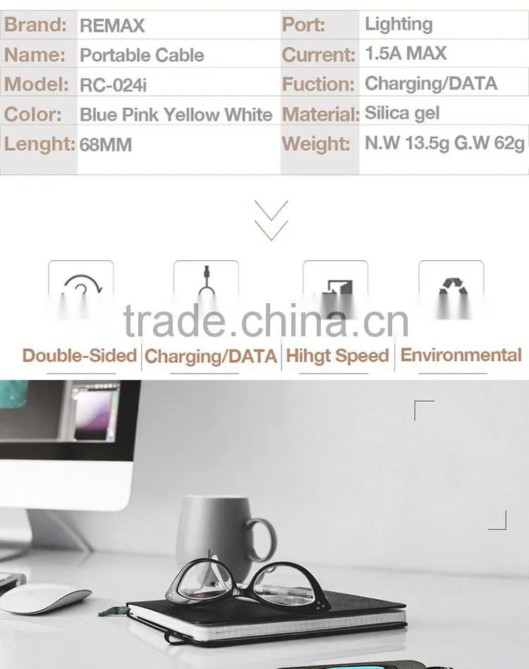 REMAX Portable Lighting USB data cable For mobile phone