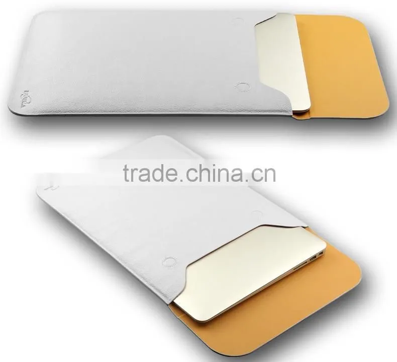 Hot PU Leather Laptop Sleeve Case For MacBook Air 11",AIR 13",Retina 12,13.3,15.4 inch,Envelope Bag