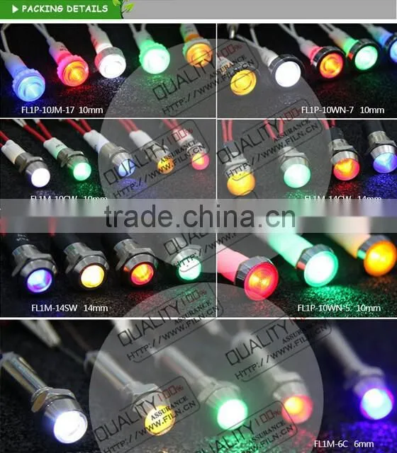 waterproof plastic 10mm blue color 12VDC LED signal lamp for oven