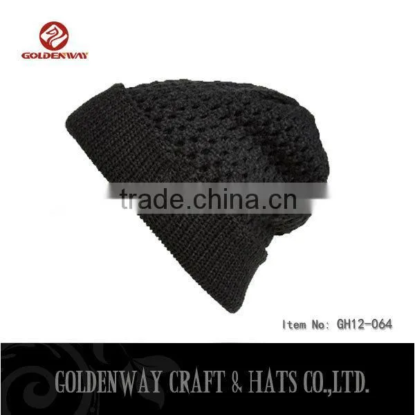 Fashion man beanie hats with woven logo