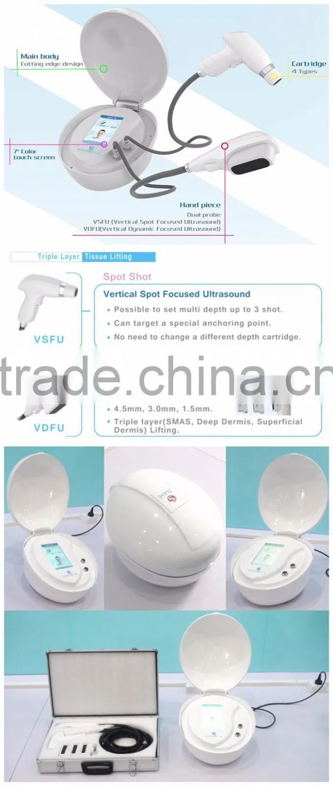 2016 New Products ultrasonic hifu skin care tool home oxygen facial machine factory