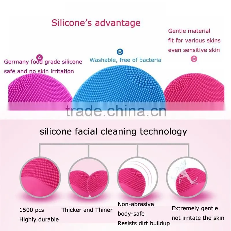 Travel use good quality silicone sonic vibration soft brush by women and man with CE certification