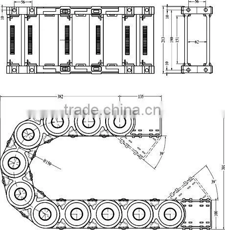 drag cable chain (covers openable)