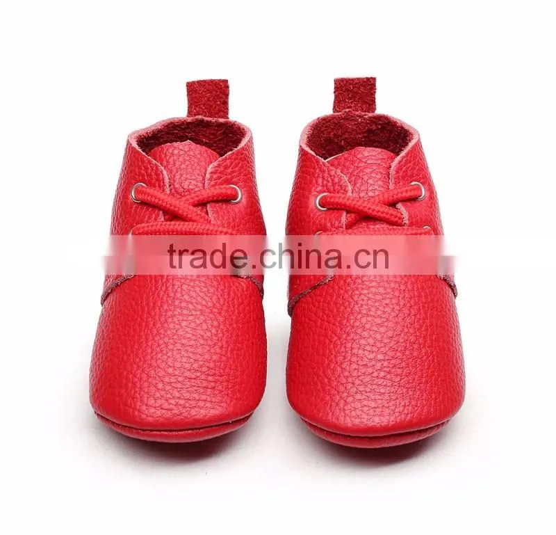 Top quality genuine leather baby oxford shoes wholesale soft sole baby shoe moccasins