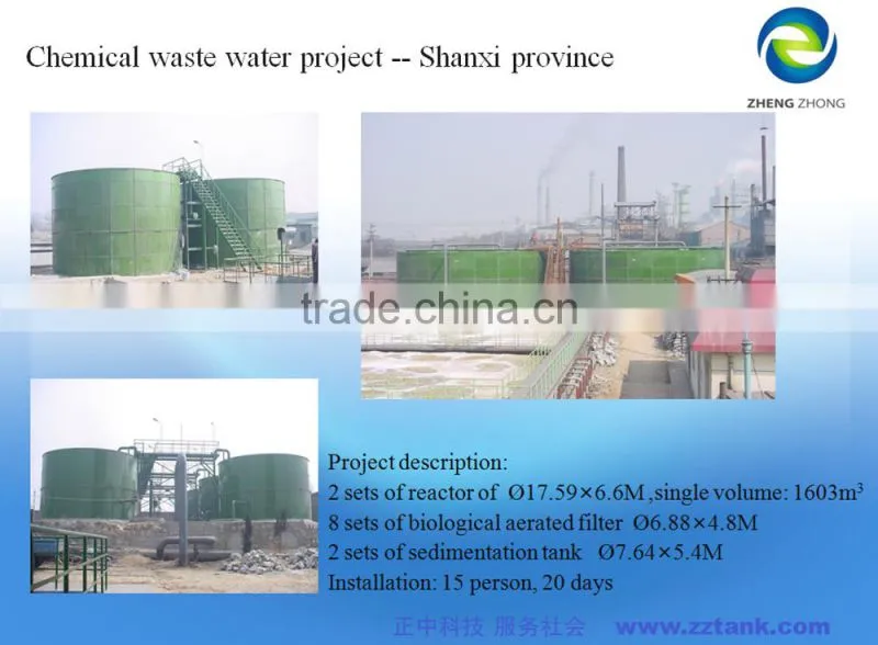 Cylindricall Glass Lined Storage Tanks for Fire Protection