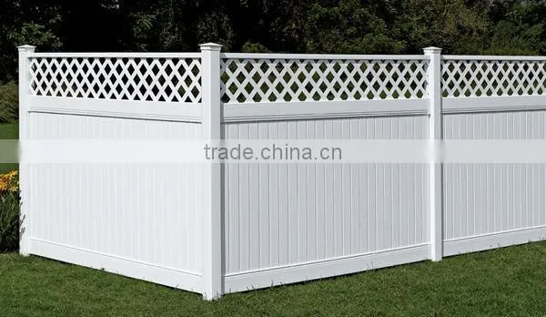 Backyard PVC Privacy Fence with lattice