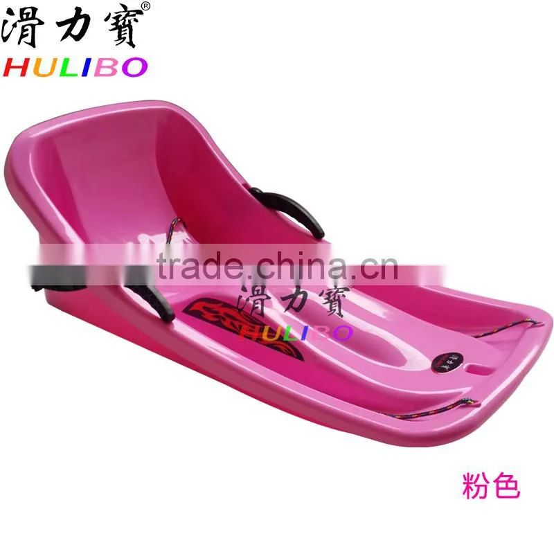 Plastic Snow sled with rope brake and backrest / Brand-New Snow sled