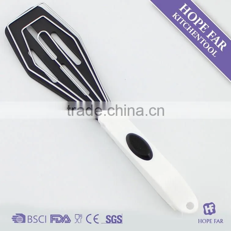 0600050 2 in 1 large size food tong with nylon and stainless steel wire function part