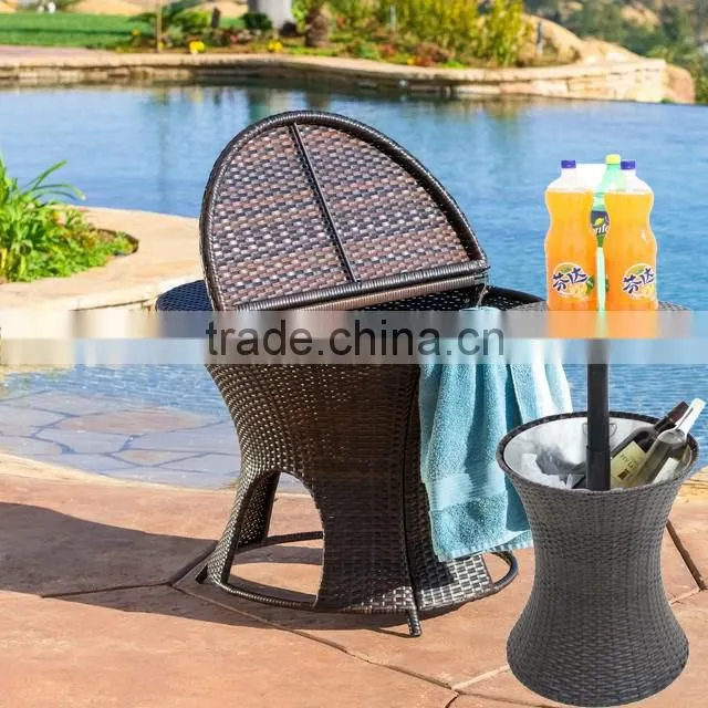 Innovative hotel swimming pool use rattan ice bucket for birtherday party