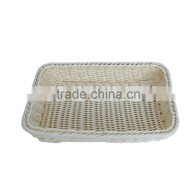 Cheap wholesales plastic rattan weaving basket for hotel toiletry storage